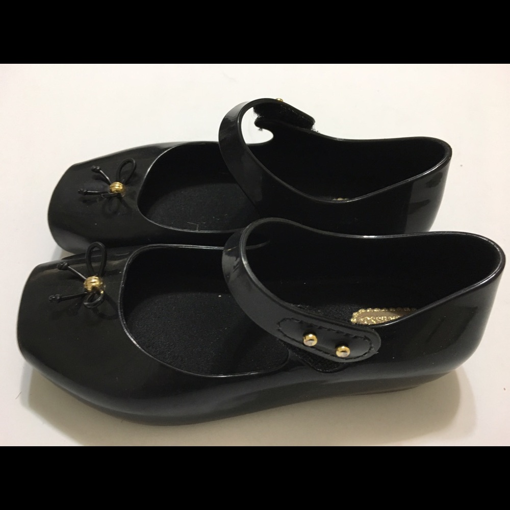 MINI MELISSA BLACK SHOES MARY JANES SZ 10